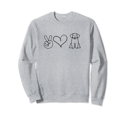 Dog Lover Peace Love Dogs Puppy Sweatshirt - Minimalist Print for Adults - T-Shirt, Sweatshirt, Hoodie