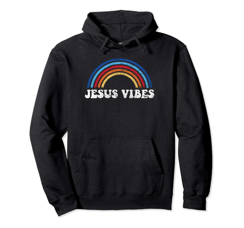 Jesus Vibes Rainbow Christian Gift Hoodie - Novelty Apparel for Adults - T-Shirt, Sweatshirt, Hoodie