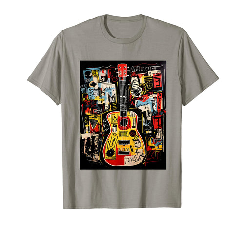 Distressed Acoustic Guitar Grunge T-Shirt - Minimalist Print Men Women - T-Shirt, Sweatshirt, Hoodie
