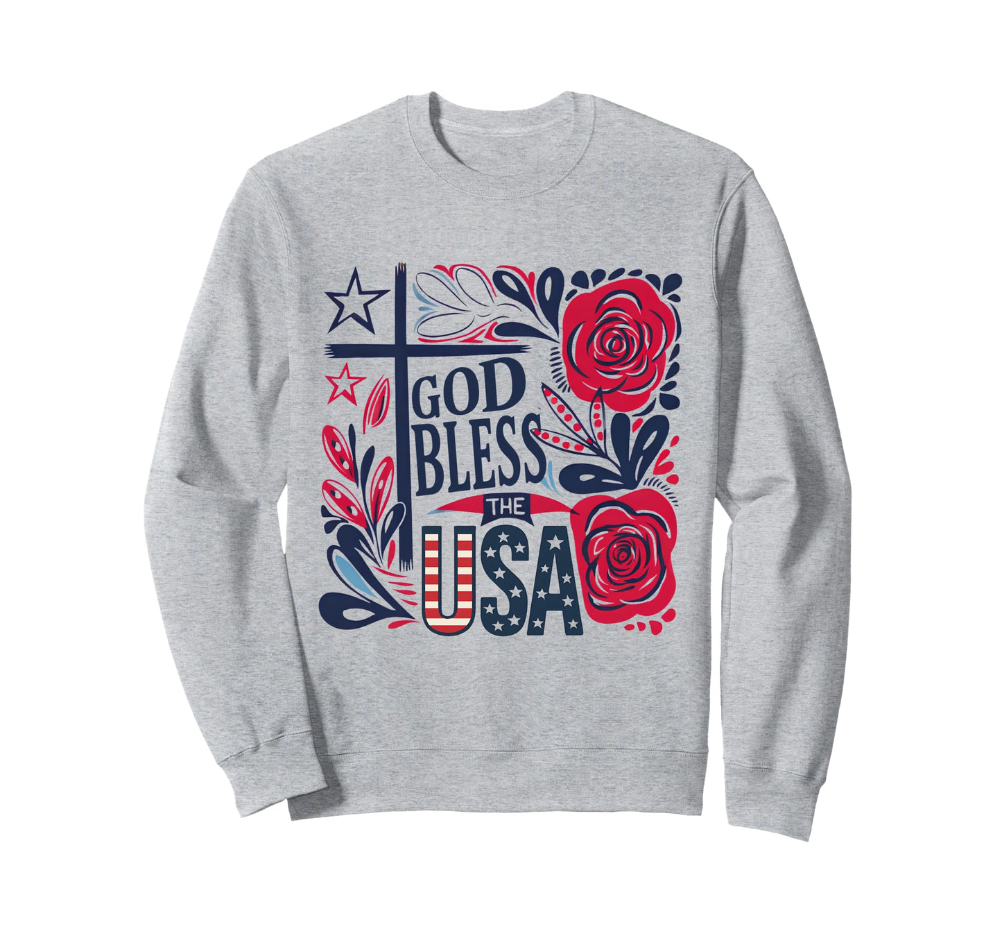 Boho God Bless Usa 4Th July Patriotic Sweatshirt - Custom Art Print Unisex - T-Shirt, Sweatshirt, Hoodie