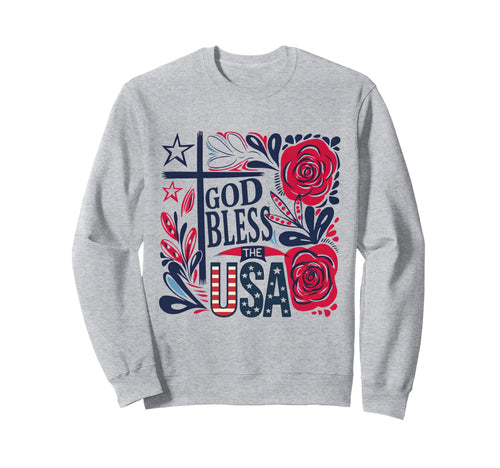Boho God Bless Usa 4Th July Patriotic Sweatshirt - Custom Art Print Unisex - T-Shirt, Sweatshirt, Hoodie