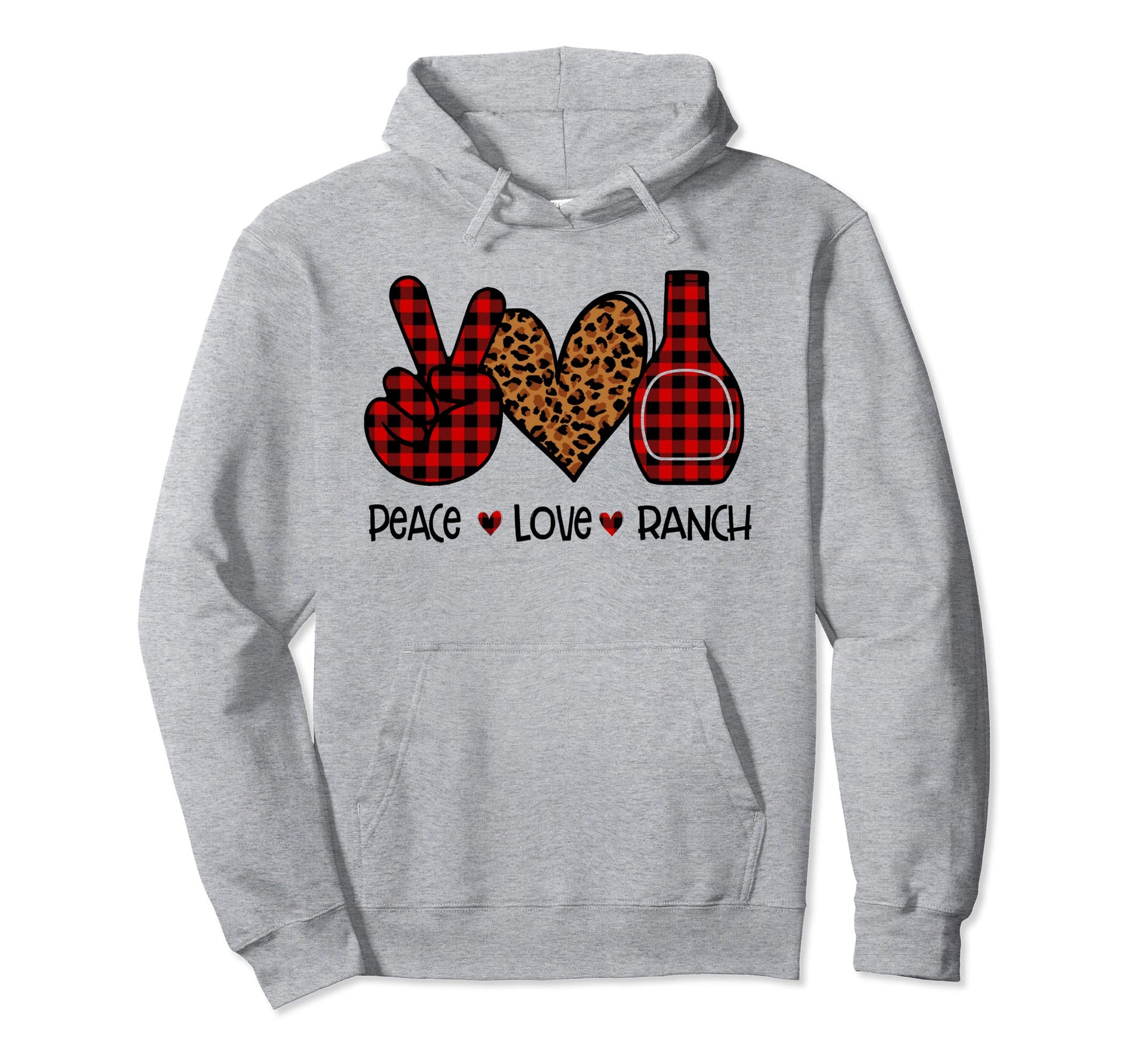 Peace Love Ranch Sauce Hoodie - Minimalist Print for Adults - T-Shirt, Sweatshirt, Hoodie