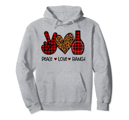 Peace Love Ranch Sauce Hoodie - Minimalist Print for Adults - T-Shirt, Sweatshirt, Hoodie