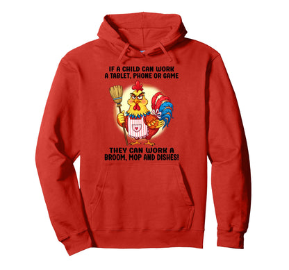 If Child Can Work Tablet Phone Or Hoodie - Aesthetic Graphic Men Women - T-Shirt, Sweatshirt, Hoodie