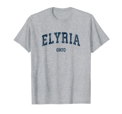 Elyria Ohio Oh Varsity Sports Navy T-Shirt - Trendy Graphic for Adults - T-Shirt, Sweatshirt, Hoodie
