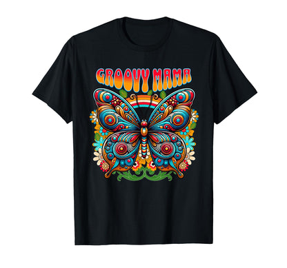 Groovy Mama Colorful Butterfly Boho Art T-Shirt - Unique Graphic for Adults - T-Shirt, Sweatshirt, Hoodie