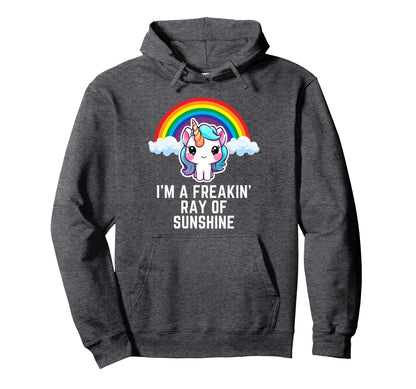 Im Freakin Ray Sunshine Rainbow Hoodie - Custom Art Print for Adults - T-Shirt, Sweatshirt, Hoodie