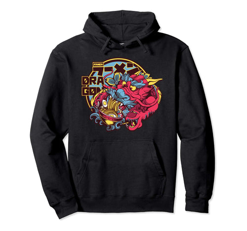 Japanese Dragon Eating Ramen Kawaii Anime Hoodie - Minimalist Print Unisex - T-Shirt, Sweatshirt, Hoodie