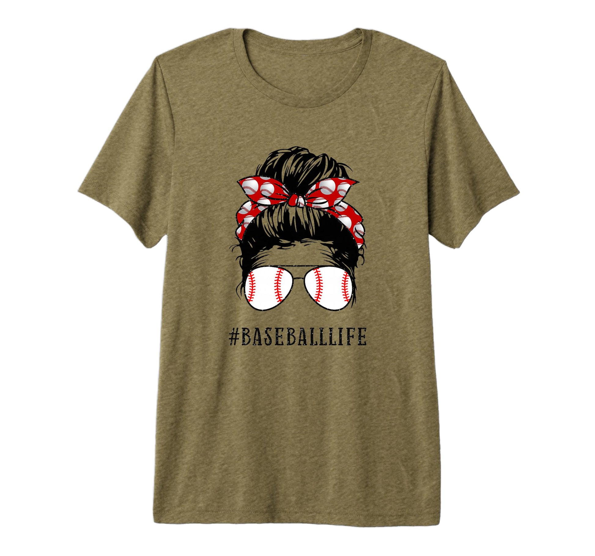 Mom Messy Hair Bun Aviators Glasses T-Shirt - Aesthetic Graphic Unisex - T-Shirt, Sweatshirt, Hoodie