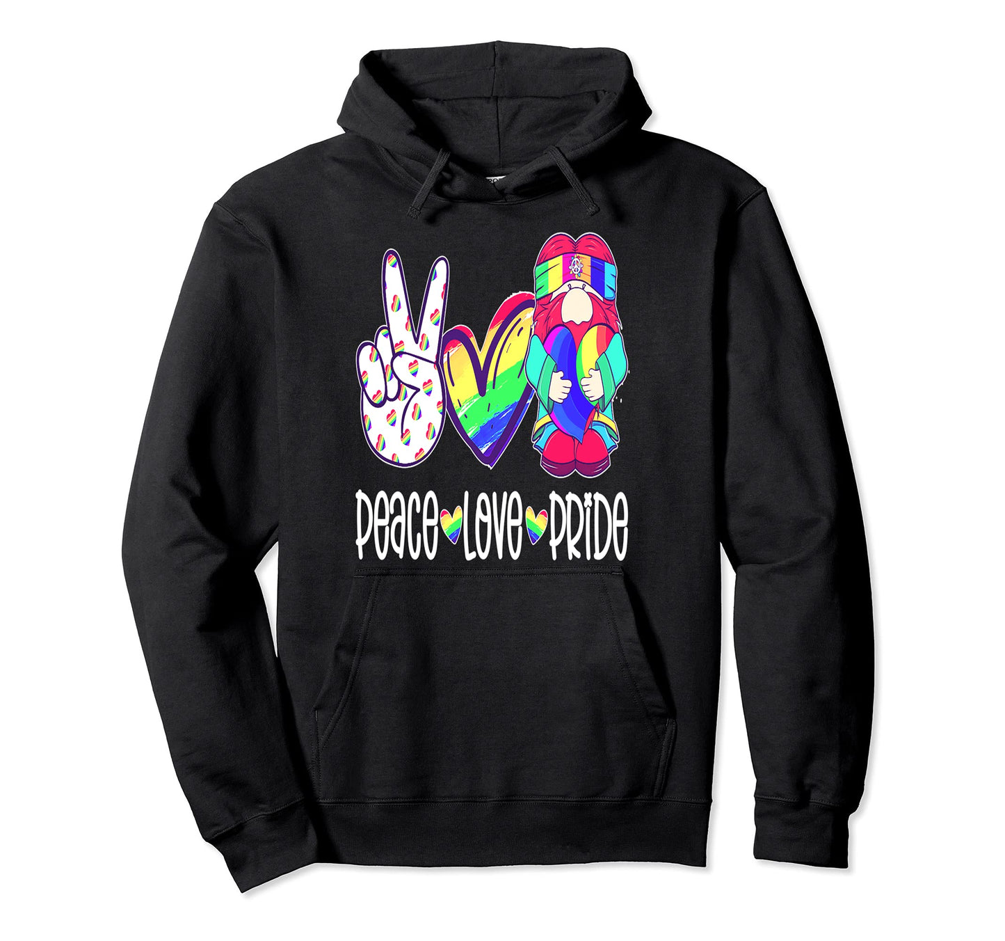 Peace Love Gnome Peace Love Gnomes Hoodie - Trendy Graphic for Adults - T-Shirt, Sweatshirt, Hoodie