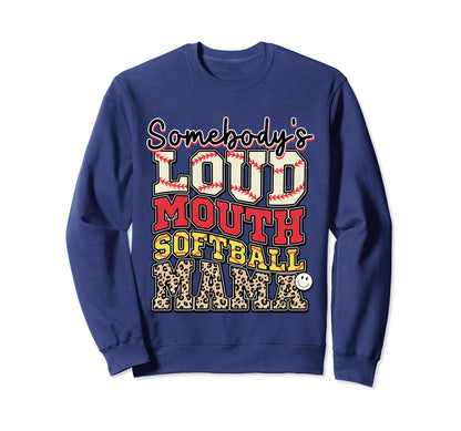Softball Mom Player Team Mama Sports Sweatshirt - Graphic Print Men Women - T-Shirt, Sweatshirt, Hoodie