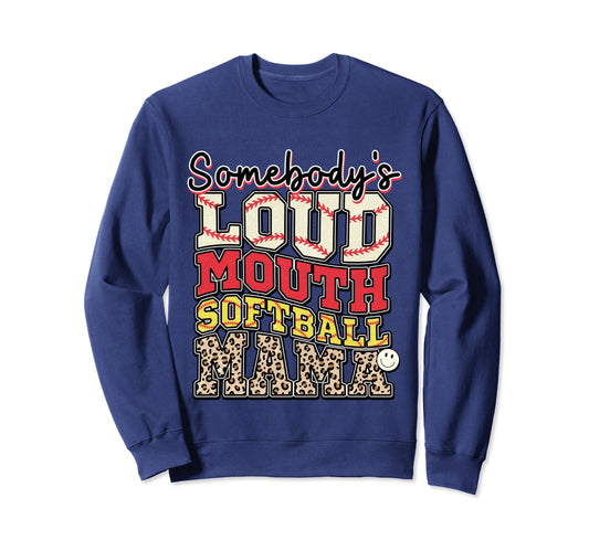 Softball Mom Player Team Mama Sports Sweatshirt - Graphic Print Men Women - T-Shirt, Sweatshirt, Hoodie