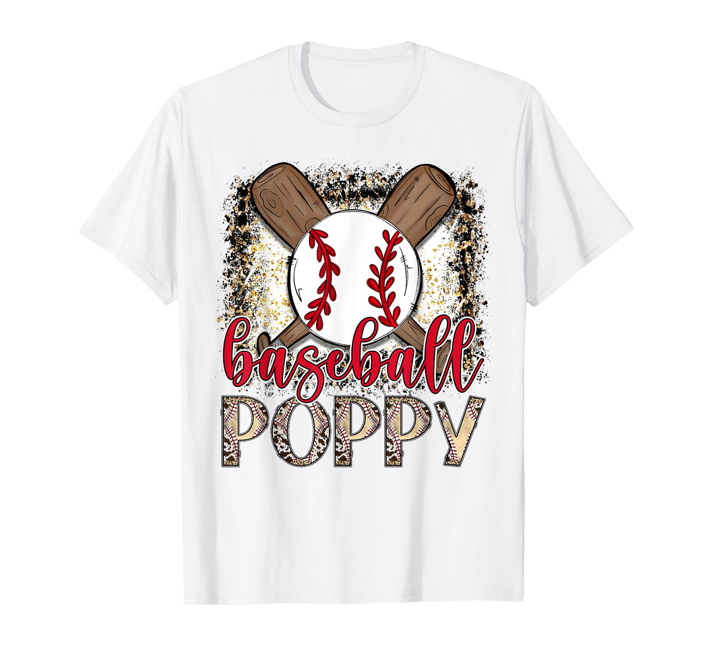 Baseball Poppy Leopard Proud Ball T-Shirt - Aesthetic Graphic Men Women - T-Shirt, Sweatshirt, Hoodie