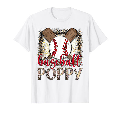 Baseball Poppy Leopard Proud Ball T-Shirt - Aesthetic Graphic Men Women - T-Shirt, Sweatshirt, Hoodie