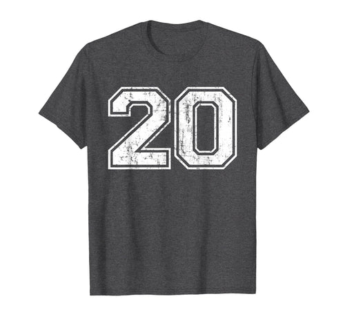 Number 20 Varsity Distressed Sports T-Shirt - Streetwear Style Men Women - T-Shirt, Sweatshirt, Hoodie