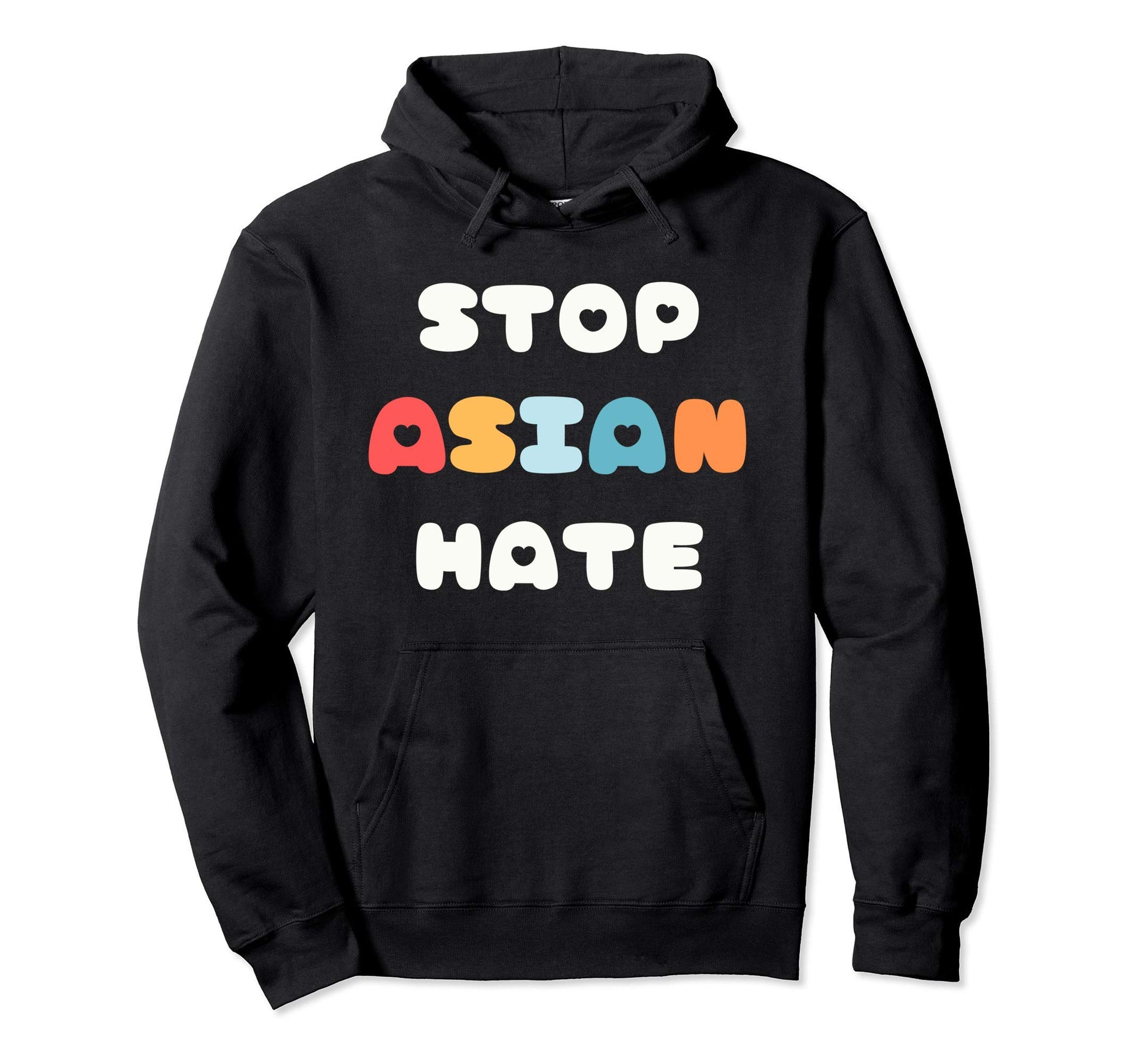 Stop Asian Hate Crime Anime Rainbow Hoodie - Trendy Graphic Men Women - T-Shirt, Sweatshirt, Hoodie