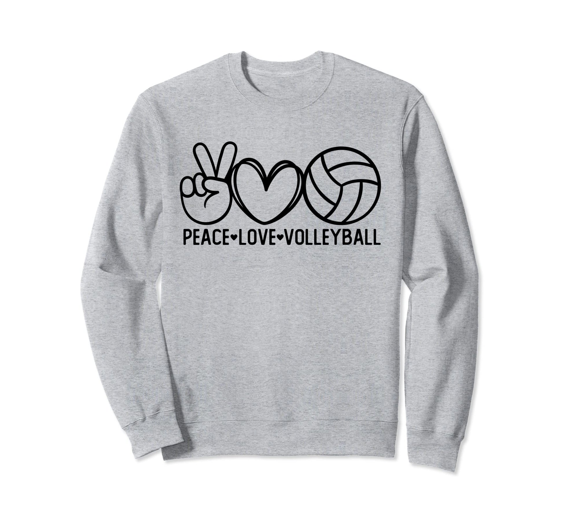 Peace Love Volleyball Sports Sweatshirt - Fun Novelty Design for Adults - T-Shirt, Sweatshirt, Hoodie