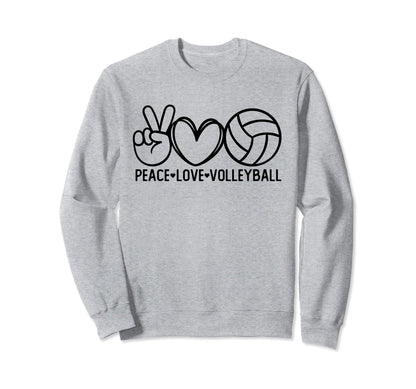 Peace Love Volleyball Sports Sweatshirt - Fun Novelty Design for Adults - T-Shirt, Sweatshirt, Hoodie