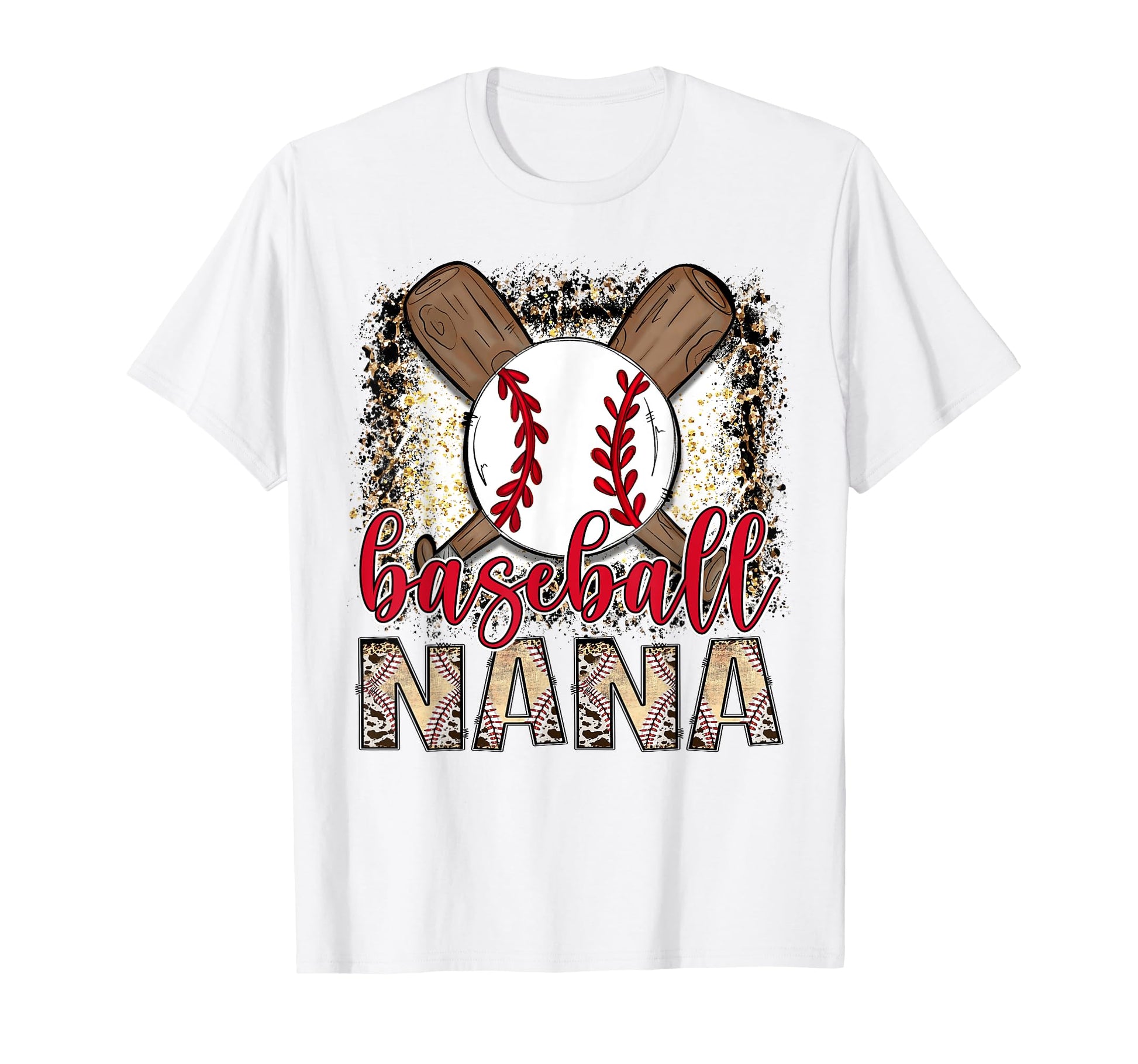 Baseball Nana Leopard Proud Ball Nana T-Shirt - Minimalist Print Men Women - T-Shirt, Sweatshirt, Hoodie