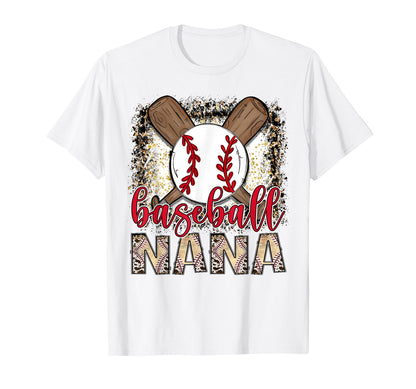 Baseball Nana Leopard Proud Ball Nana T-Shirt - Minimalist Print Men Women - T-Shirt, Sweatshirt, Hoodie