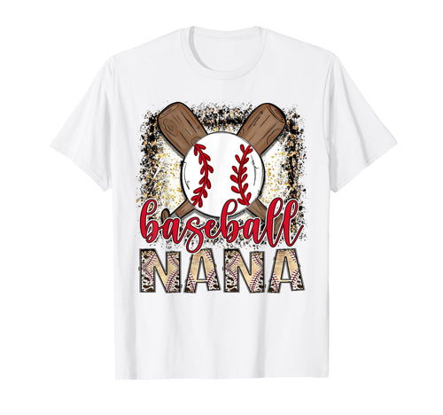 Baseball Nana Leopard Proud Ball Nana T-Shirt - Minimalist Print Men Women - T-Shirt, Sweatshirt, Hoodie