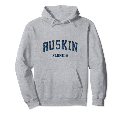 Ruskin Florida Fl Varsity Sports Navy Hoodie - Minimalist Print Unisex - T-Shirt, Sweatshirt, Hoodie