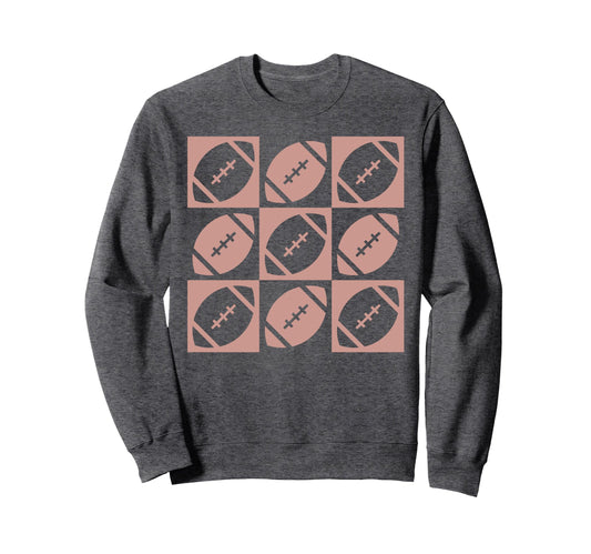 Checkered Football Football Mom Game Day Sweatshirt - Unique Graphic Unisex - T-Shirt, Sweatshirt, Hoodie