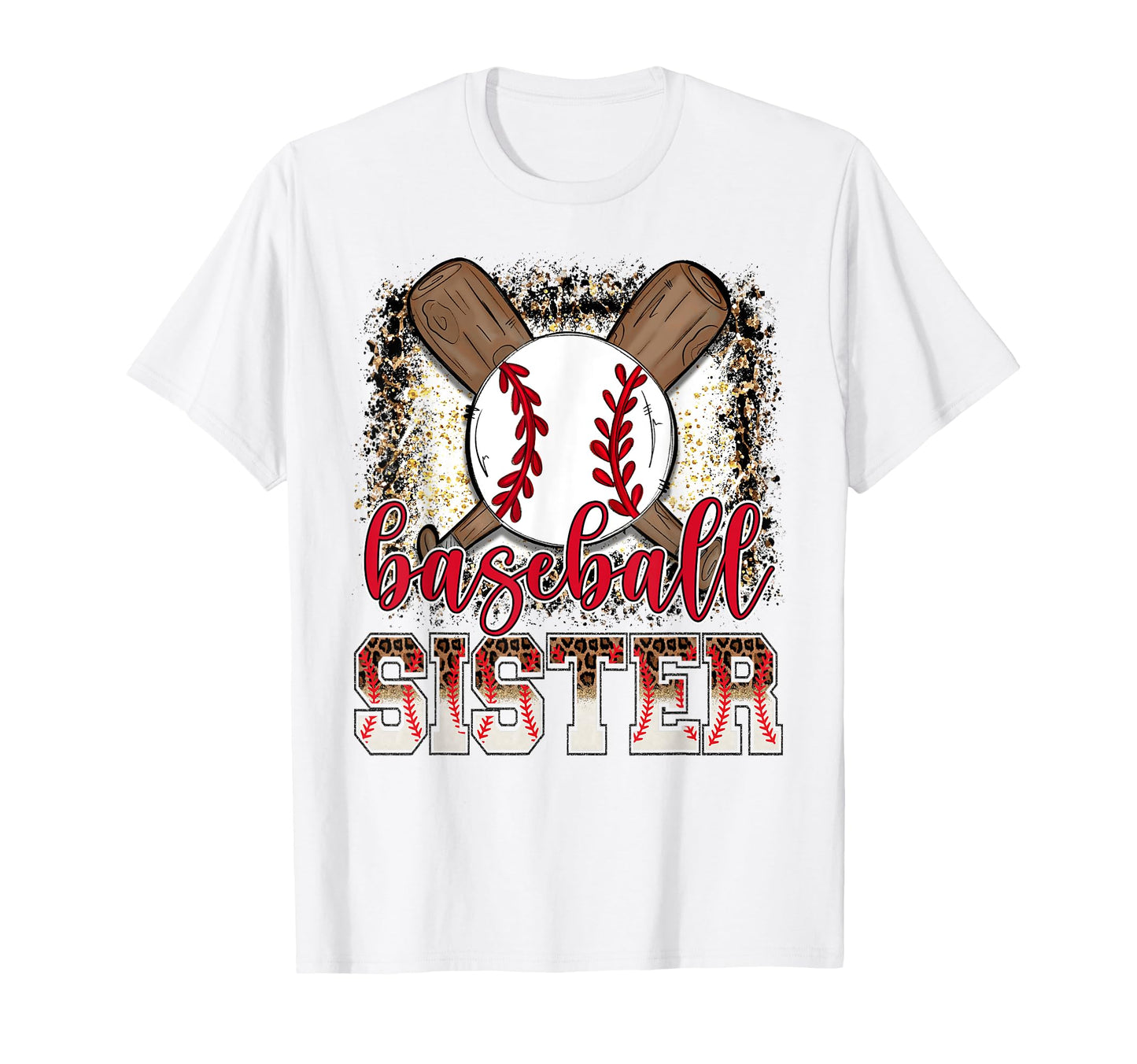 Baseball Sister Leopard Proud Ball Sister T-Shirt - Minimalist Print Unisex - T-Shirt, Sweatshirt, Hoodie