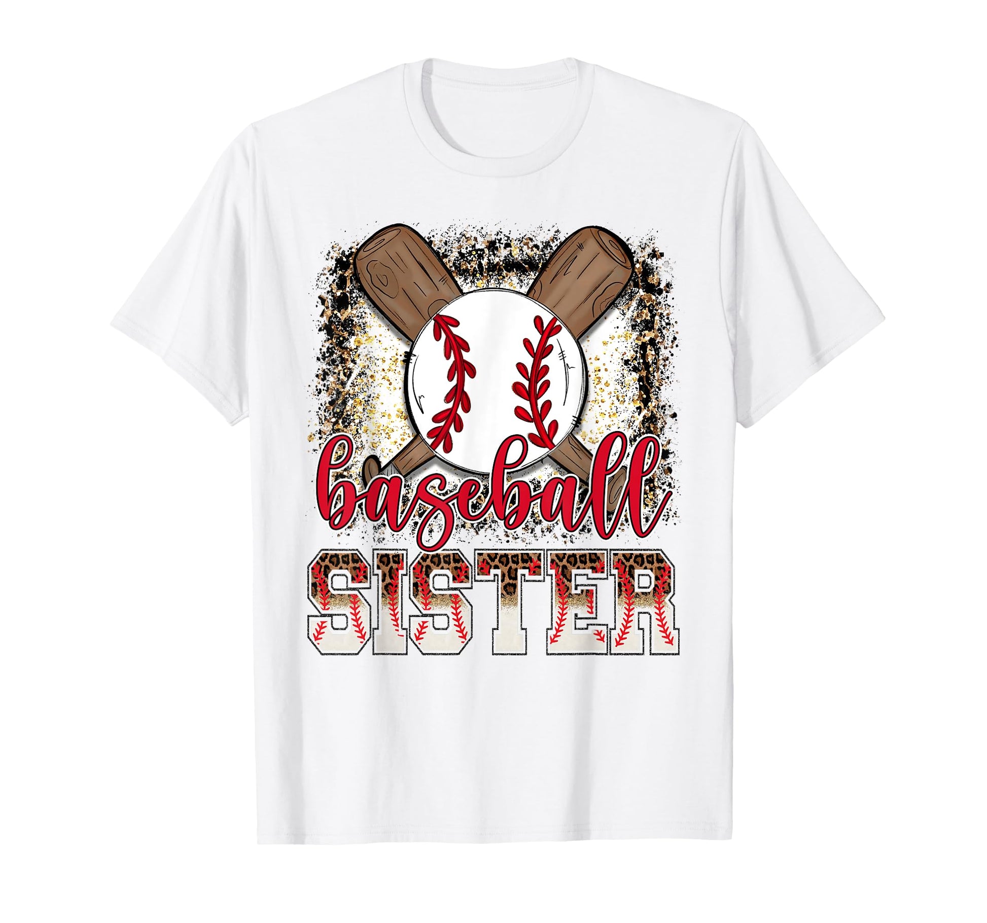 Baseball Sister Leopard Proud Ball Sister T-Shirt - Minimalist Print Unisex - T-Shirt, Sweatshirt, Hoodie