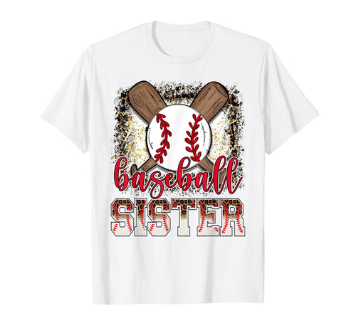 Baseball Sister Leopard Proud Ball Sister T-Shirt - Minimalist Print Unisex - T-Shirt, Sweatshirt, Hoodie