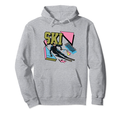 90S Ski Slopes Grunge Skier Skiing Hoodie - Casual Everyday Wear Men Women - T-Shirt, Sweatshirt, Hoodie