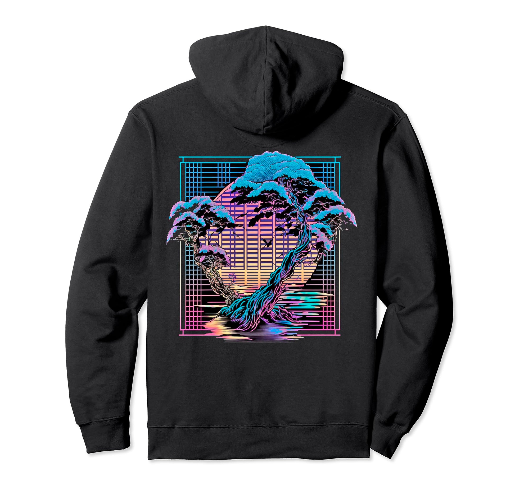 Backprint Aesthetic Vaporwave Cherry Hoodie - Fun Novelty Design Unisex - T-Shirt, Sweatshirt, Hoodie