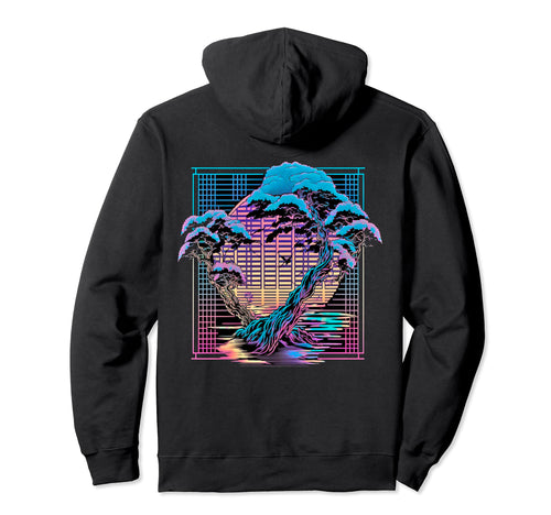 Backprint Aesthetic Vaporwave Cherry Hoodie - Fun Novelty Design Unisex - T-Shirt, Sweatshirt, Hoodie