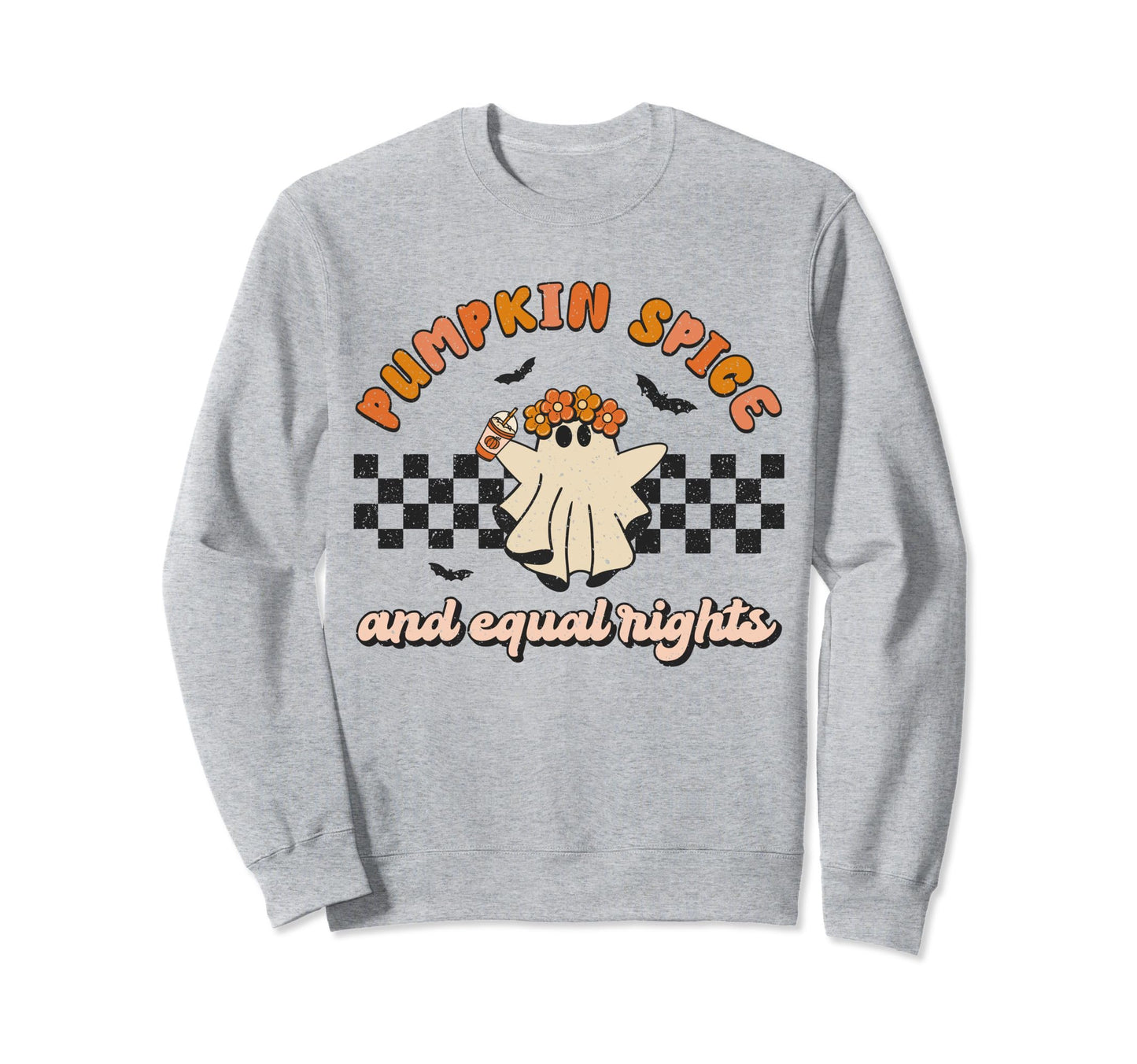 Pumpkin Spice Equal Rights Groovy Sweatshirt - Unique Graphic for Adults - T-Shirt, Sweatshirt, Hoodie