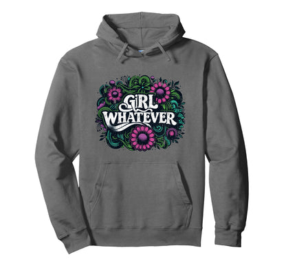 Whatever Hippie 60S 70S Daisy Floral Hoodie - Minimalist Print Unisex - T-Shirt, Sweatshirt, Hoodie