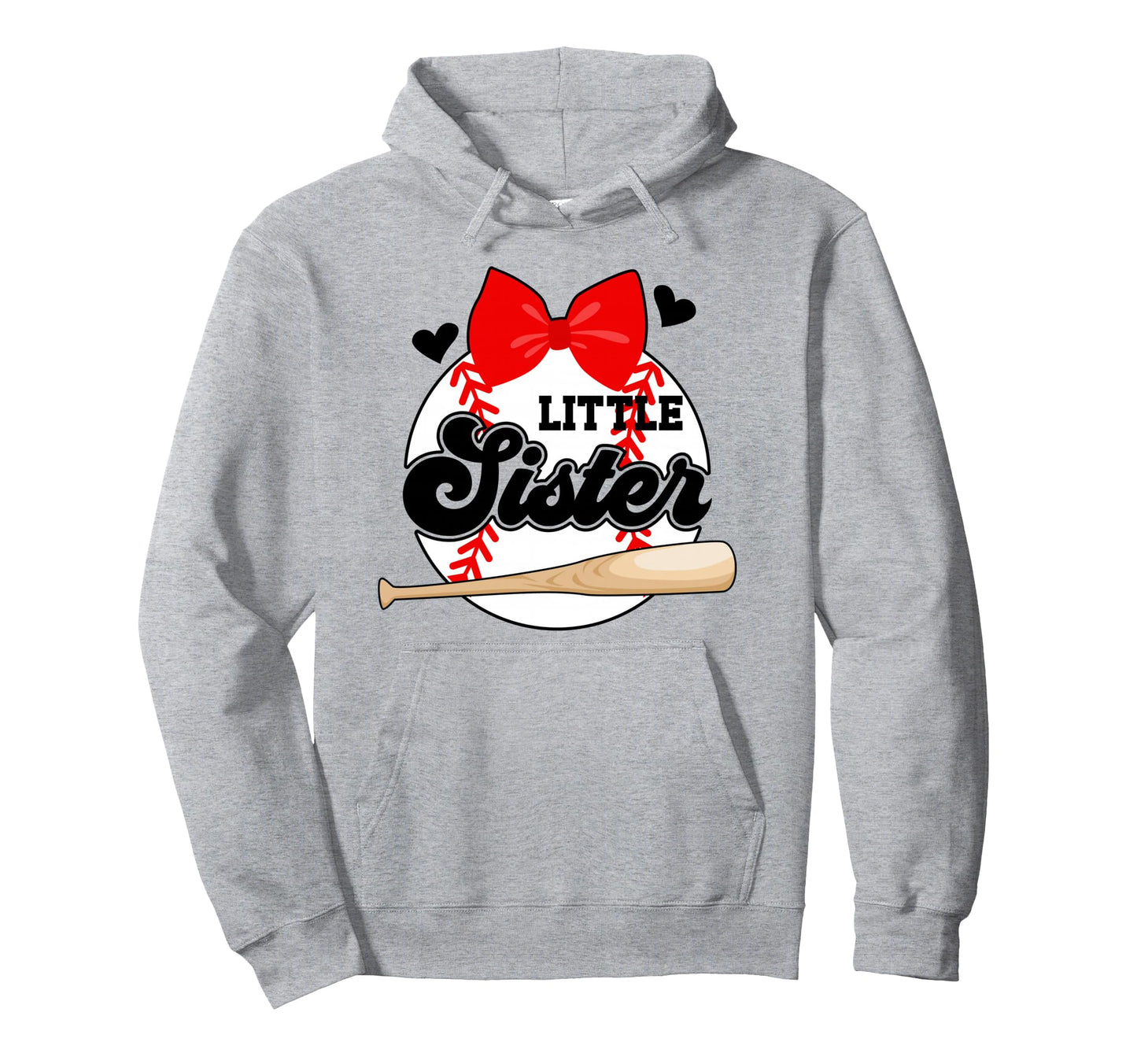 Little Sister Baseball Sister Baseball Hoodie - Trendy Graphic Men Women - T-Shirt, Sweatshirt, Hoodie