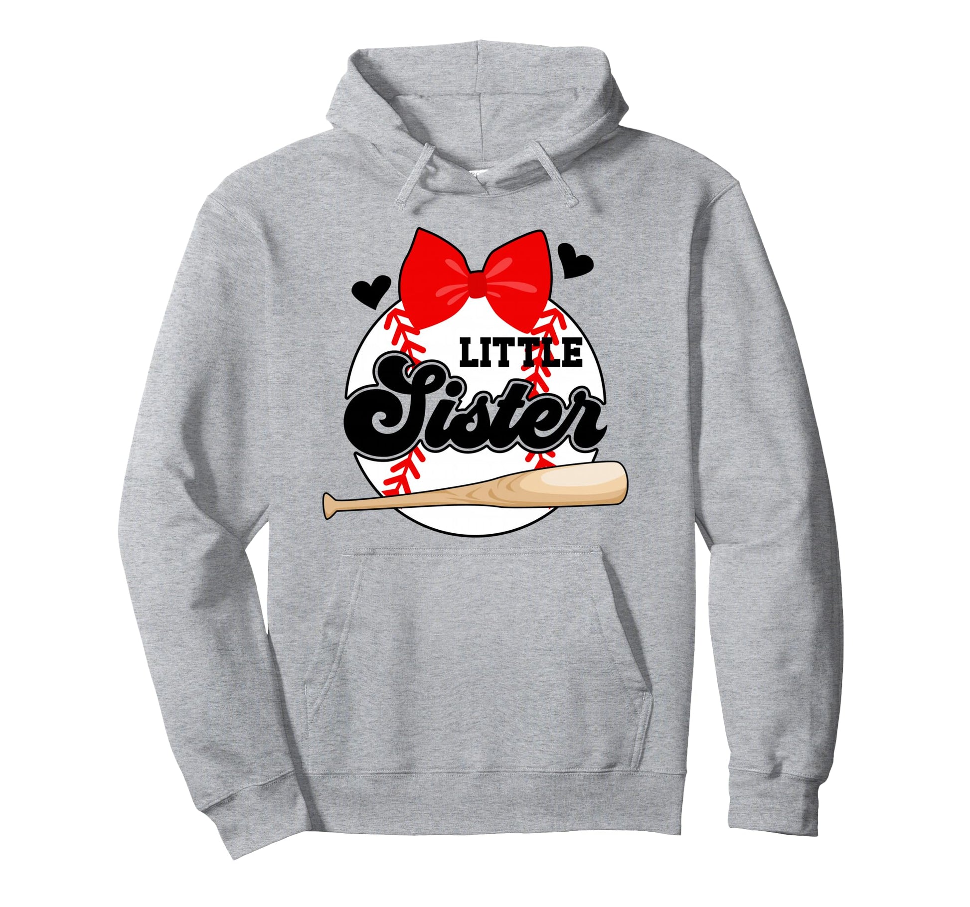 Little Sister Baseball Sister Baseball Hoodie - Trendy Graphic Men Women - T-Shirt, Sweatshirt, Hoodie