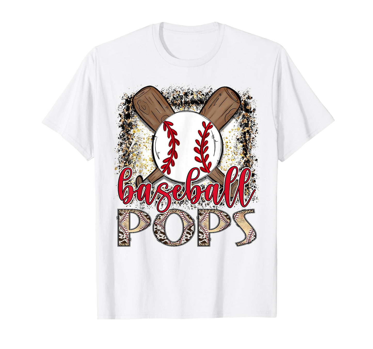 Baseball Pops Leopard Proud Ball T-Shirt - Minimalist Print for Adults - T-Shirt, Sweatshirt, Hoodie