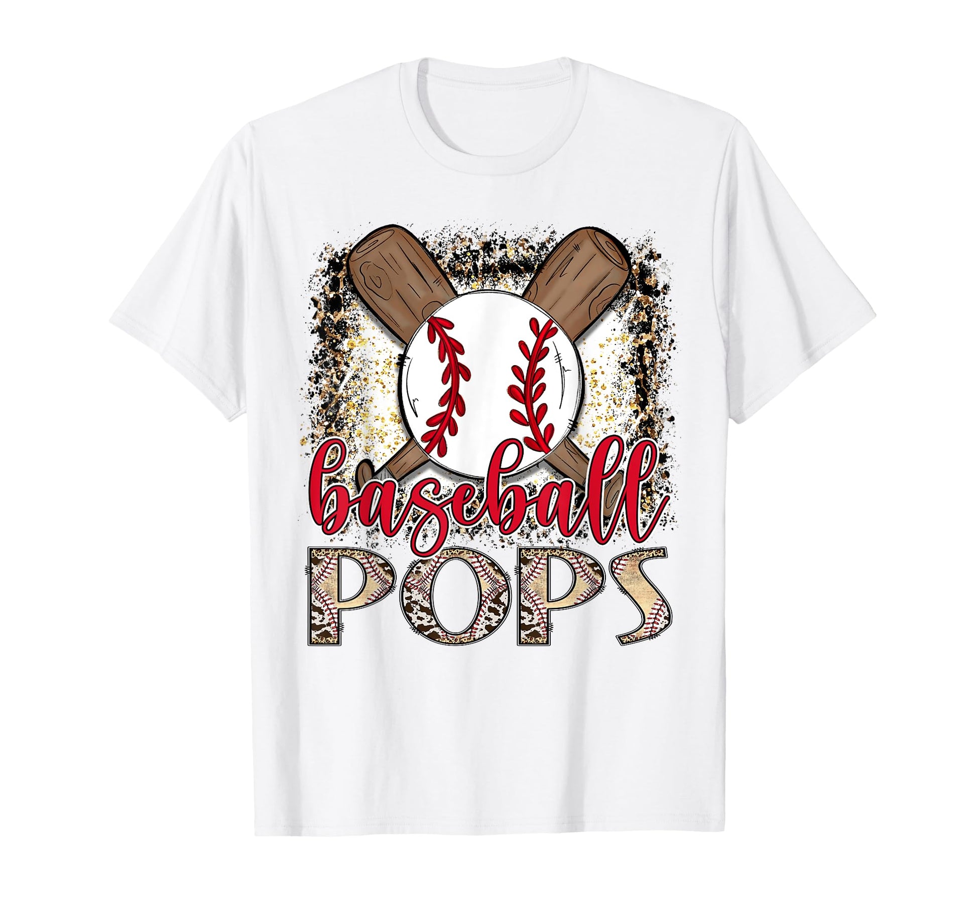 Baseball Pops Leopard Proud Ball T-Shirt - Minimalist Print for Adults - T-Shirt, Sweatshirt, Hoodie