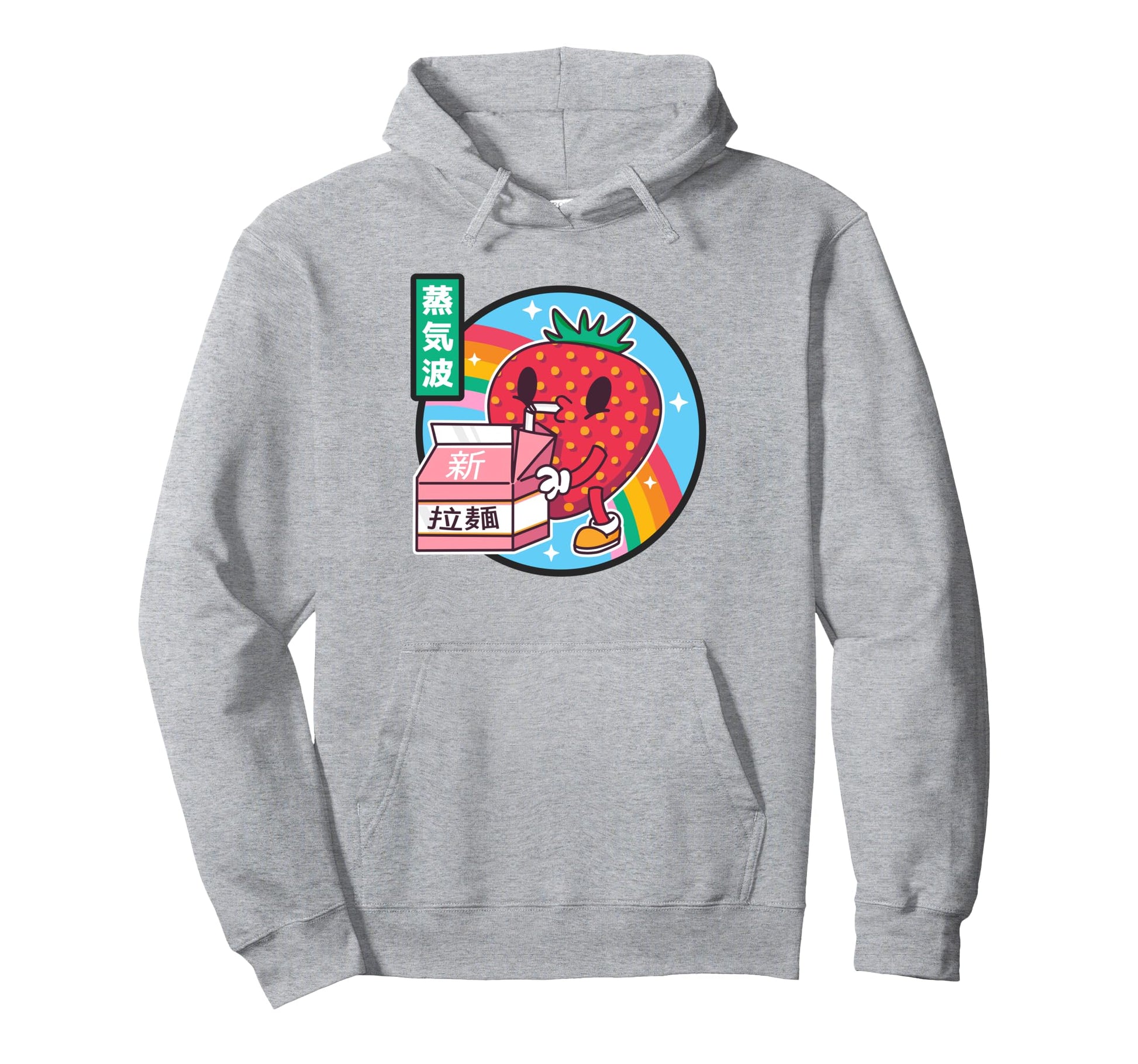 Strawberry Milk Rainbow Japan Otaku Hoodie - Casual Everyday Wear Unisex - T-Shirt, Sweatshirt, Hoodie
