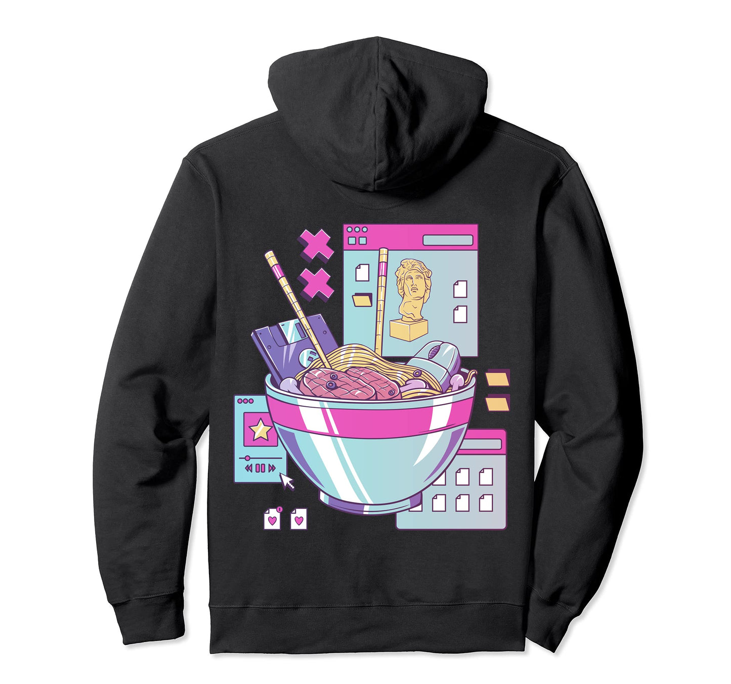 Funny 90S Japanese Kawaii Ramen Hoodie - Minimalist Print for Adults - T-Shirt, Sweatshirt, Hoodie