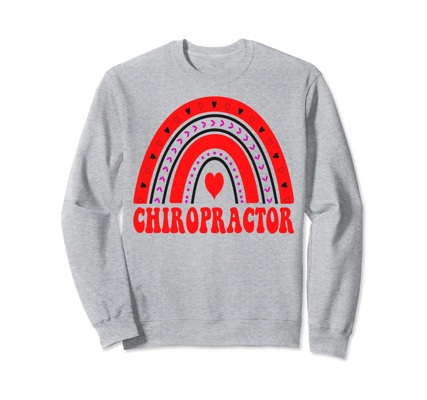 Chiropractor Valentines Day Red Sweatshirt - Aesthetic Graphic for Adults - T-Shirt, Sweatshirt, Hoodie