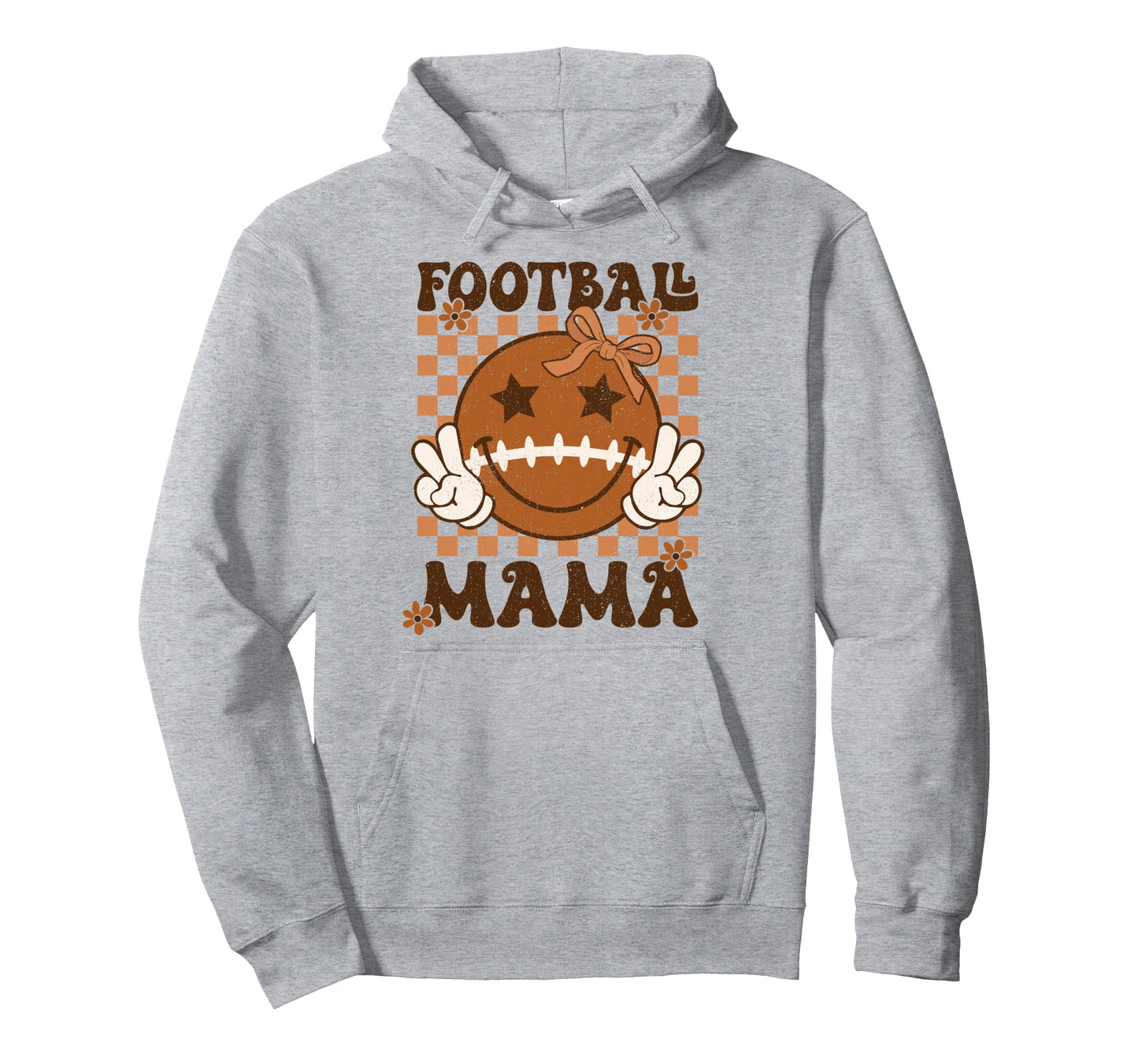 Coquette Bow Football Mama Mom Rtero Game Day Hoodie - Graphic Print Unisex - T-Shirt, Sweatshirt, Hoodie