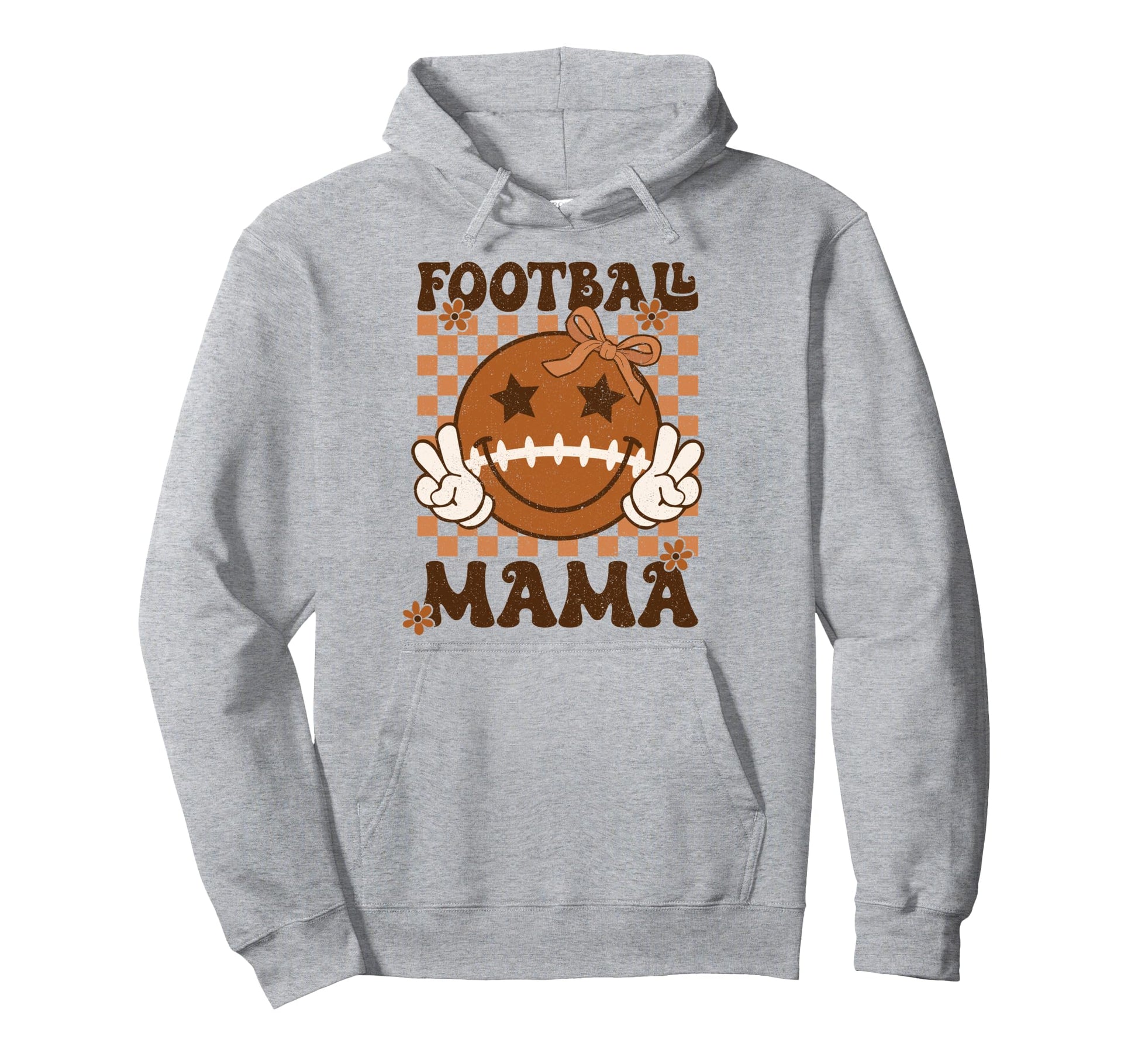 Coquette Bow Football Mama Mom Rtero Game Day Hoodie - Graphic Print Unisex - T-Shirt, Sweatshirt, Hoodie