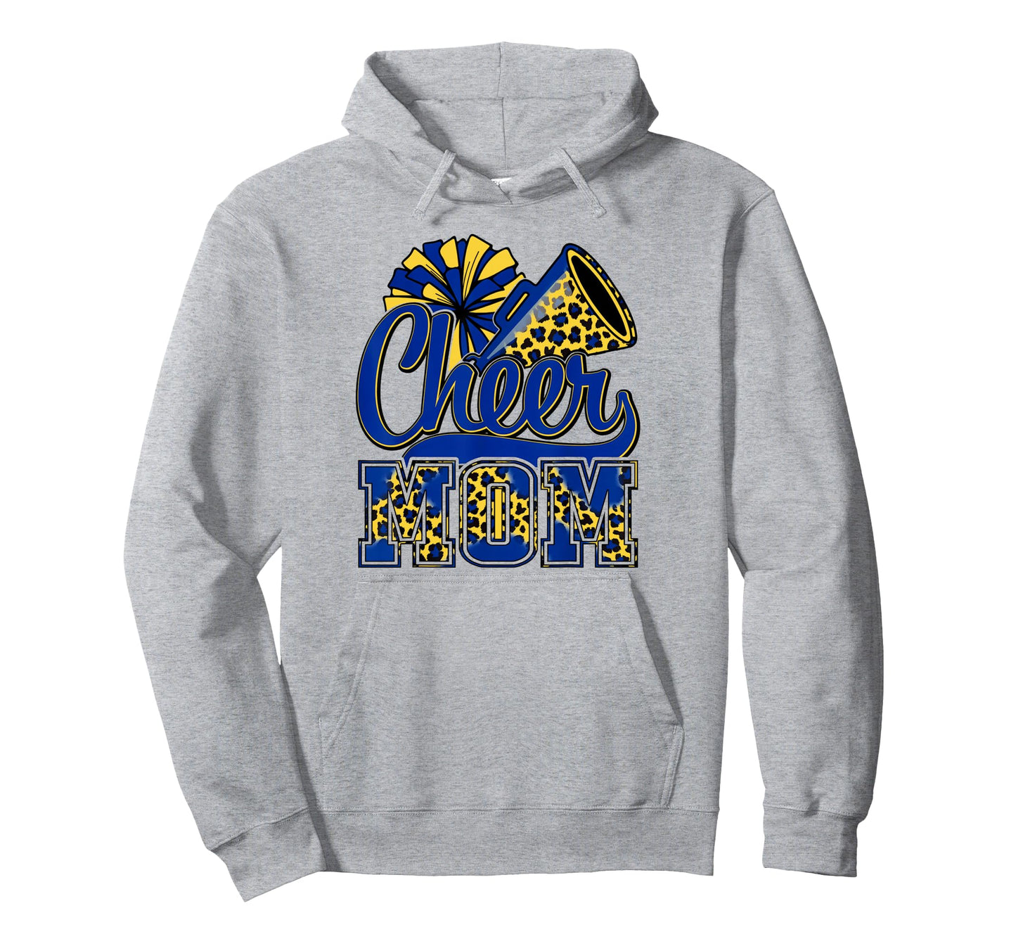 Cheer Mom Blue Gold Cheerleader Hoodie - Casual Everyday Wear Men Women - T-Shirt, Sweatshirt, Hoodie