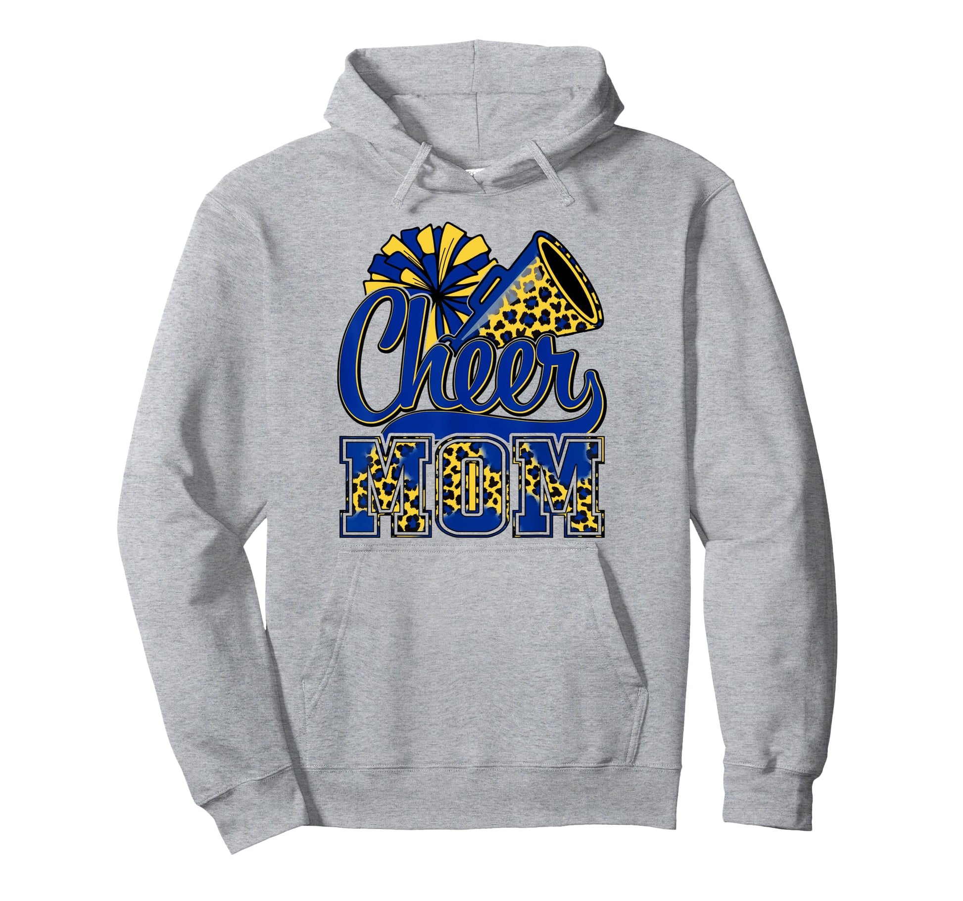 Cheer Mom Blue Gold Cheerleader Hoodie - Casual Everyday Wear Men Women - T-Shirt, Sweatshirt, Hoodie