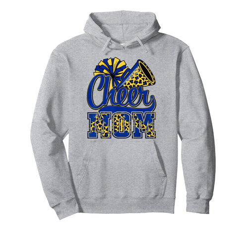 Cheer Mom Blue Gold Cheerleader Hoodie - Casual Everyday Wear Men Women - T-Shirt, Sweatshirt, Hoodie