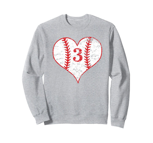 Love Baseball Mom 3 Heart 3Rd Sweatshirt - Novelty Apparel Men Women - T-Shirt, Sweatshirt, Hoodie