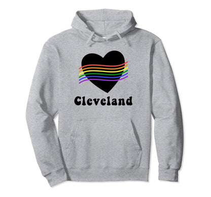 Cleveland Lgbtq Lgbt Gay Pride Groovy Hoodie - Trendy Graphic for Adults - T-Shirt, Sweatshirt, Hoodie