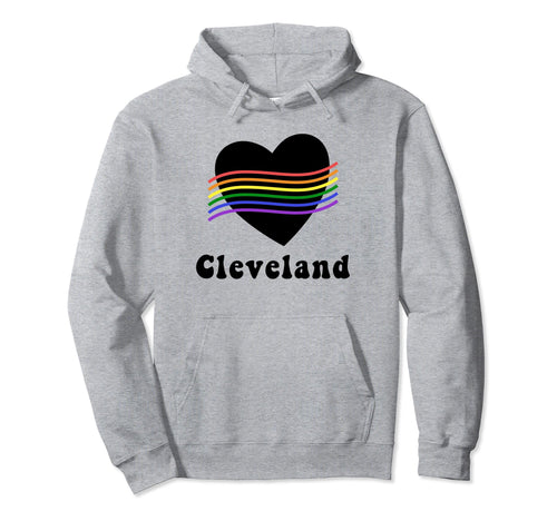 Cleveland Lgbtq Lgbt Gay Pride Groovy Hoodie - Trendy Graphic for Adults - T-Shirt, Sweatshirt, Hoodie